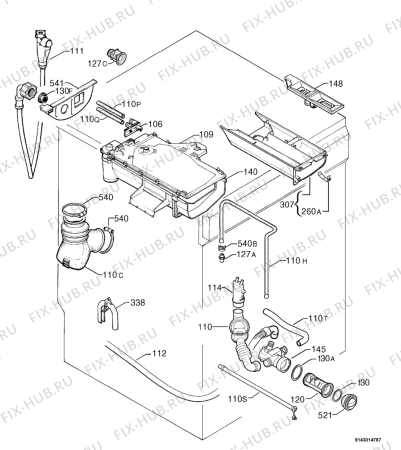 Взрыв-схема стиральной машины Aeg L12820 - Схема узла Hydraulic System 272